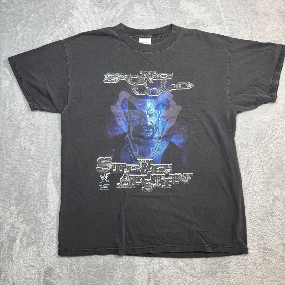 Vintage Stone Cold Steve Austin Shirt Mens XL Black Faded Distressed WWF WWE